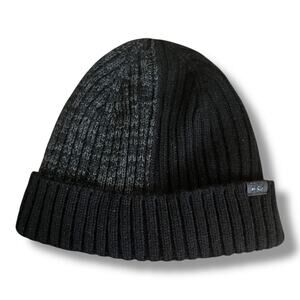 Kenneth Cole Reaction Black Knit Beanie Hat Fleece Lined Winter Warm Unisex